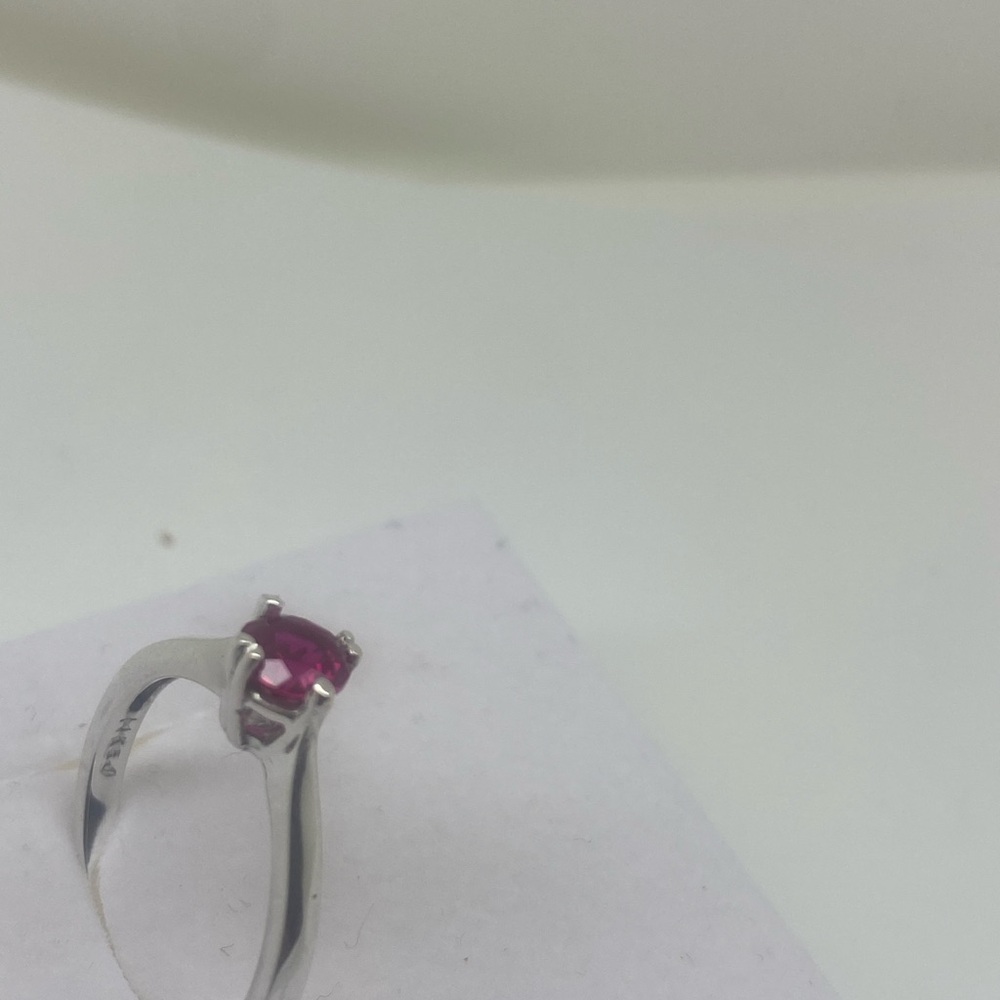 14k While Gold 0.50ct Ruby Solitaire Ring - image 2